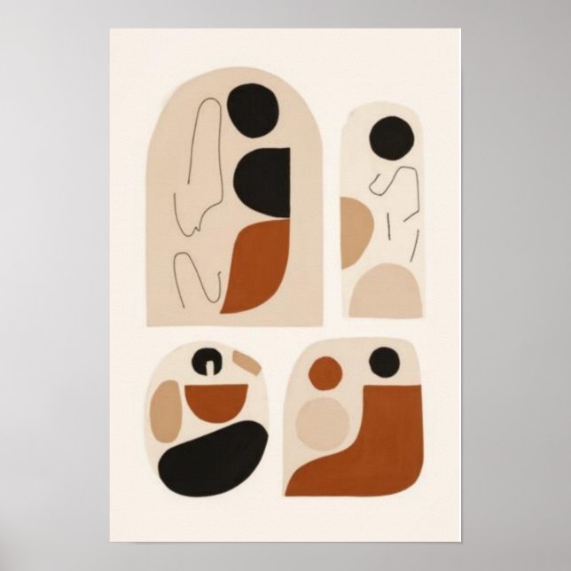Poster Conjunto de Arte de Parede Geométrico Abstrato | M (Frente)