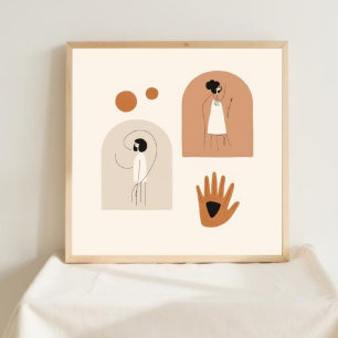 Poster Conjunto de Arte Geométrica Feminina VI