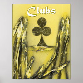 Poster Conjunto de Clubs em Preto a Amarelo