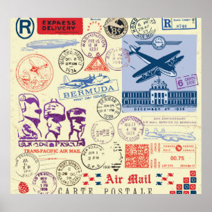 Poster Conjunto de Decretos do Carimbo do Documento Vinta