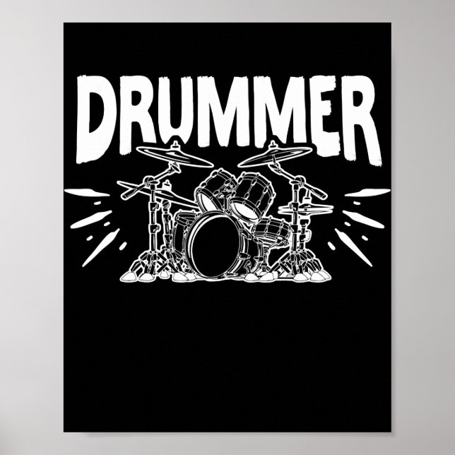 Poster Conjunto de Drummer do Professor de Percussão Musi (Frente)