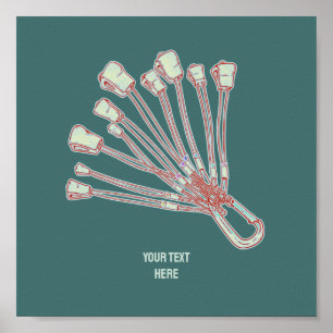 Poster Conjunto de fios para escalar rochas