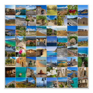Pôster conjunto de fotos de Peloponnes, Grécia, Europa