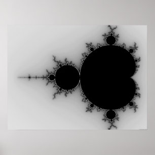 Poster Conjunto de Mandelbrot em Escala Cinzenta