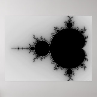 Poster Conjunto de Mandelbrot em Escala Cinzenta