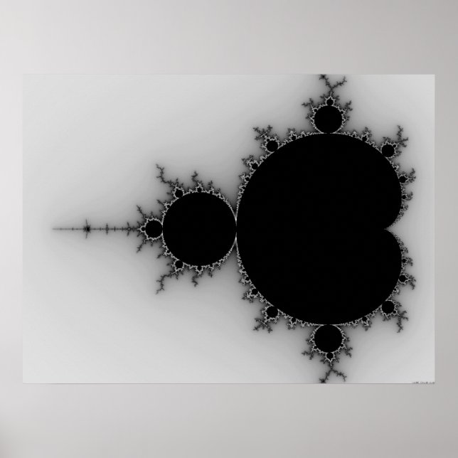 Poster Conjunto de Mandelbrot em Escala Cinzenta (Frente)