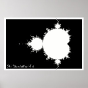 Pôster Conjunto de Mandelbrot (Negativo)