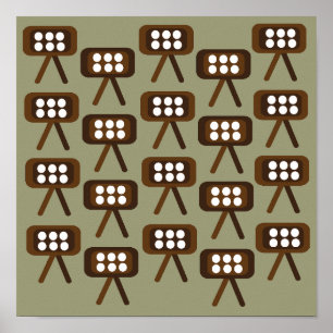 Poster Conjunto de Televisão Decorativo Moderno de Meados