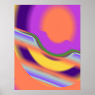 Poster Conjunto Retro Metálico Molten Líquido D (018)