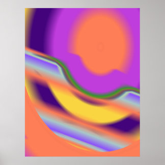 Poster Conjunto Retro Metálico Molten Líquido D (018)