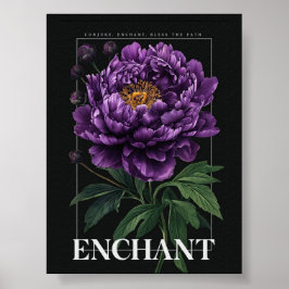 Poster Conjure Enchant Bless the Path Purple Peony