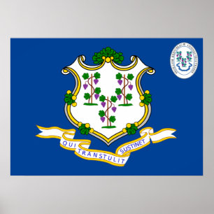 Poster Connecticut flag