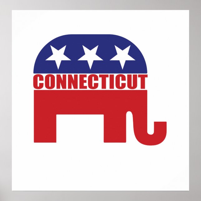 Poster Connecticut Republican Elephant (Frente)