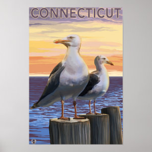 Pôster ConnecticutSea Gulls Scene