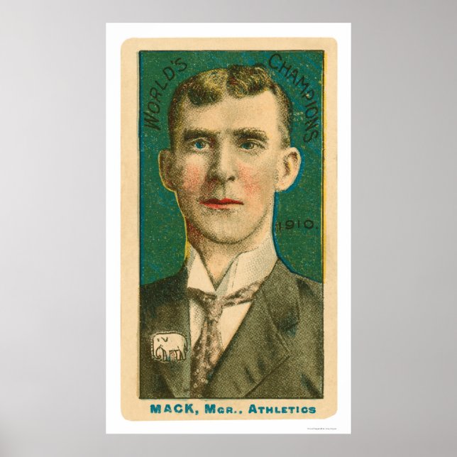 Poster Connie Mack Manager Baseball 1910 (Frente)