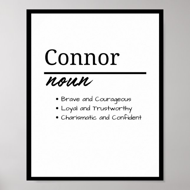 Poster Connor, Definição de Nome Personalizado de Menino (Frente)