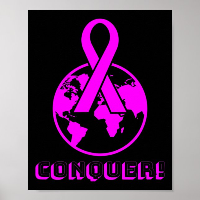 Poster CONQUER! the world - fight breast cancer (Frente)