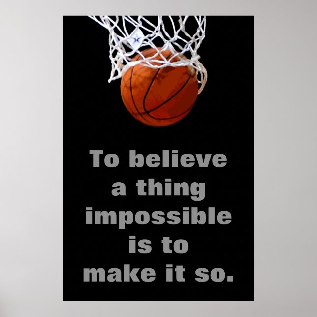 Poster Conquista de Inspiração Motivacional de Basquete (Frente)