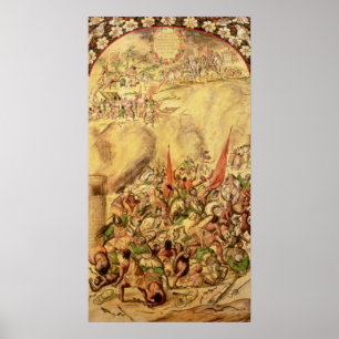 Poster Conquista de México: recuar dos espanhóis