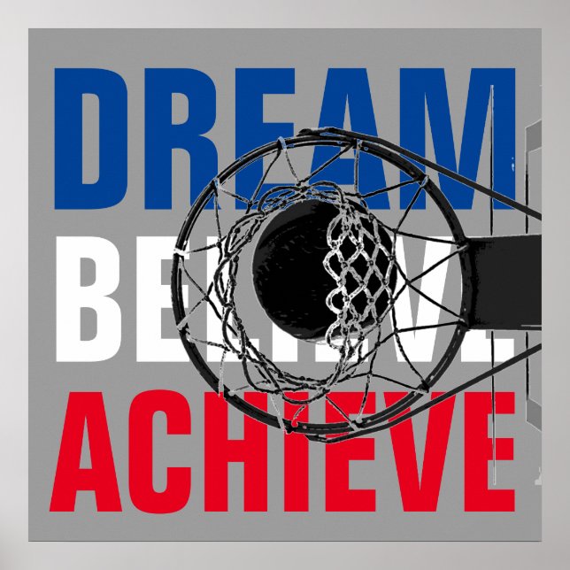 Pôster Conquista de Motivação Inspiracional do Jogo de Ba (Frente)