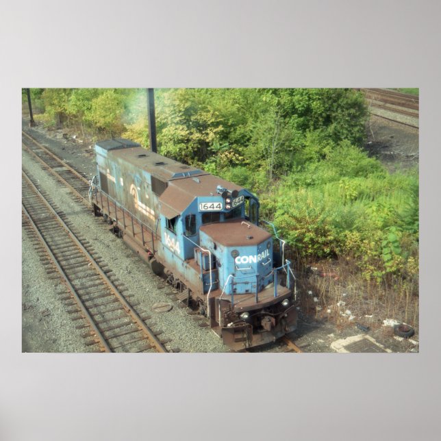 Poster ConRail Diesel # 1644 , construído pela EMD em 197 (Frente)