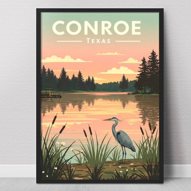 Poster Conroe Texas Antigo (Criador carregado)