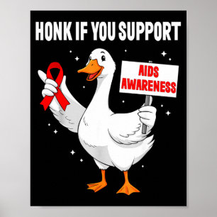 Poster Consciência Aids_hiv Ganso Divertido Dia Mundial S