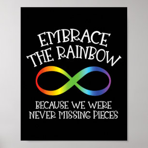 Poster Consciência Autismo Abraça o Arco-Íris Infinito An