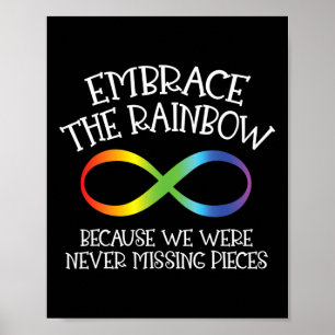 Poster Consciência Autismo Abraça o Arco-Íris Infinito An