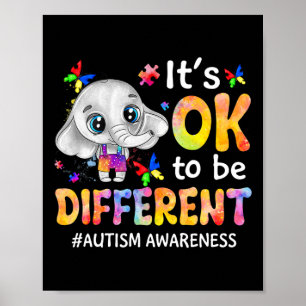 Poster Consciência Autismo É OK Ser Diferente Elefante