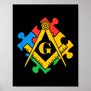 Poster Consciência Autismo, Freemason Masonic Lodge, Maso