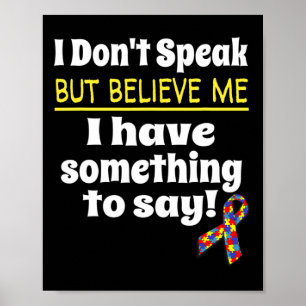 Poster Consciência Autismo Sensibilização Não Verbil Não 