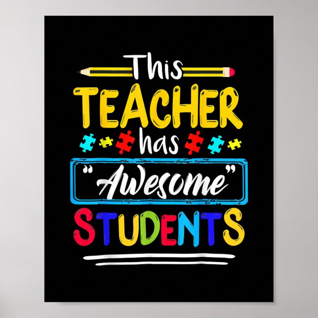 Poster Consciência Autista Este Professor Tem Estudante I (Frente)