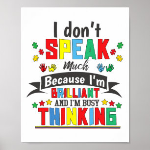 Poster Consciência Autista Eu Não Falo Muito Inutista Bri