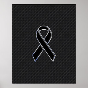 Poster Consciência da fita do preto do estilo do cromo
