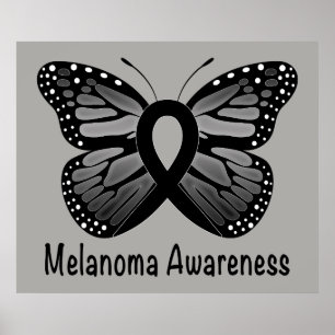 Poster Consciência da melanoma: Borboleta