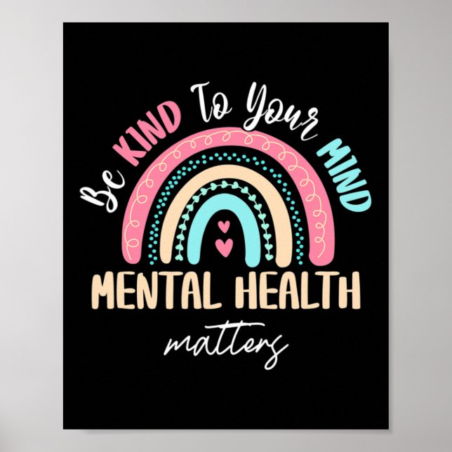 Poster Consciência da Saúde Mental Problemas de Saúde Men (Frente)
