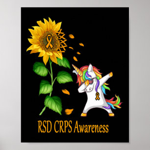 Poster Consciência de CRPS de RSD de Girassol Unicórnio