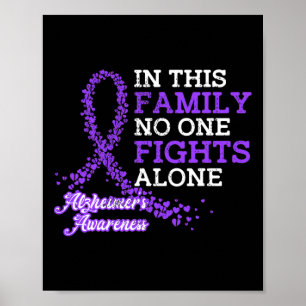 Poster Consciência do Alzheimer da Família de Fita Roxa