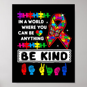 Poster Consciência do Autismo Asl Mãe Professor gentil Au