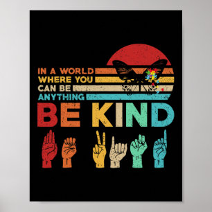 Poster Consciência do Autismo Asl Mãe Professora Bondade 