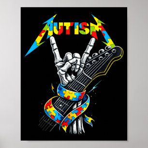 Poster Consciência do autismo autismo esqueleto guitarris