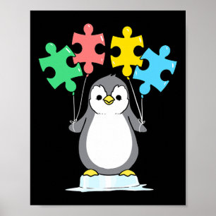 Poster Consciência do Autismo do Pinguim