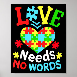 Poster Consciência do Autismo O Amor Não Precisa de Palav
