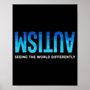 Poster Consciência do autismo vendo o mundo de forma dife