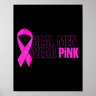 Poster Consciência do Cancer da Mama Homens reais Vestem