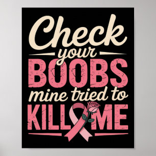 Poster Consciência do Cancer da Mama Verifique seu sobrev