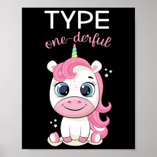 Poster Consciência do Diabetes Tipo Um T1d Unicórnio Dia