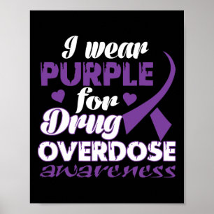 Poster Consciência sobre Sobredose de Drogas Eu Uso Roxo