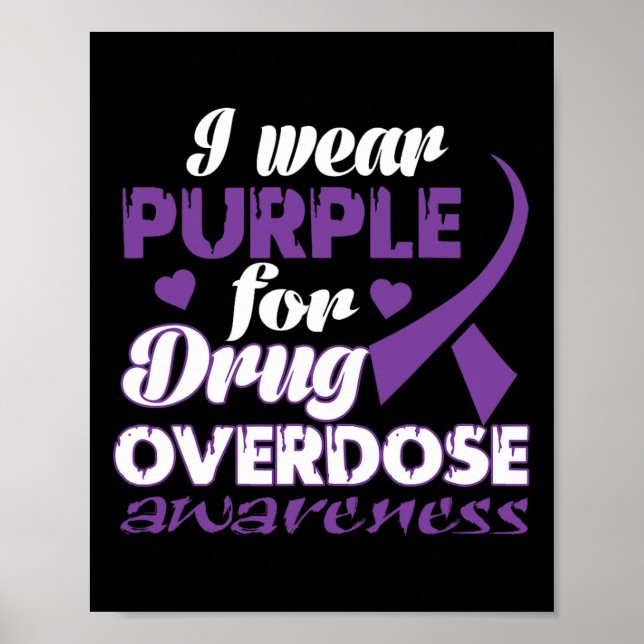 Poster Consciência sobre Sobredose de Drogas Eu Uso Roxo (Frente)